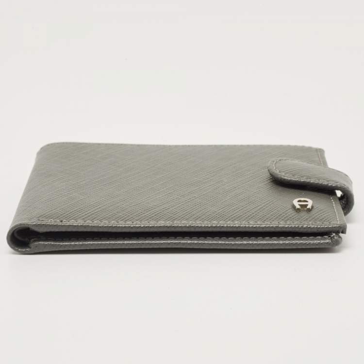 Pre Owned Aigner Grey Leather Wallet