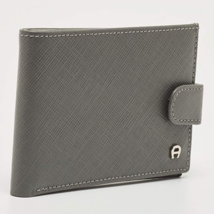 Pre Owned Aigner Grey Leather Wallet