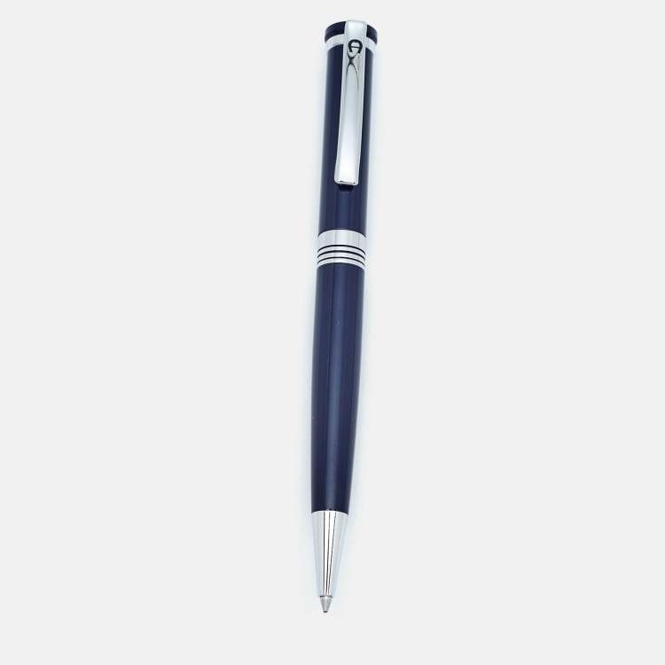 Pre Owned Aigner Resin Silver Tone Ballpoint Pen