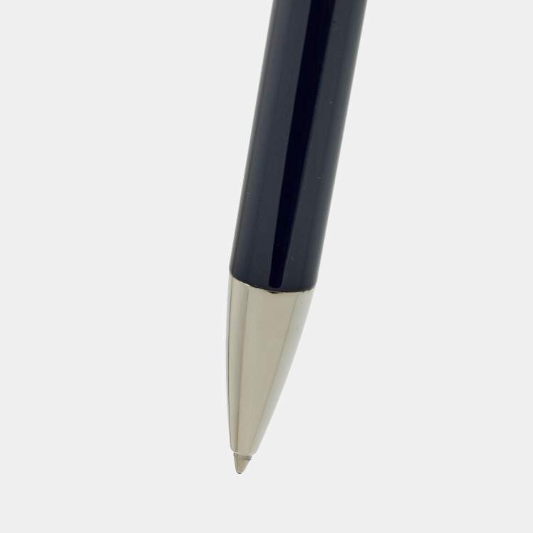 Pre Owned Aigner Blue Resin Silver Tone Ballpoint Pen