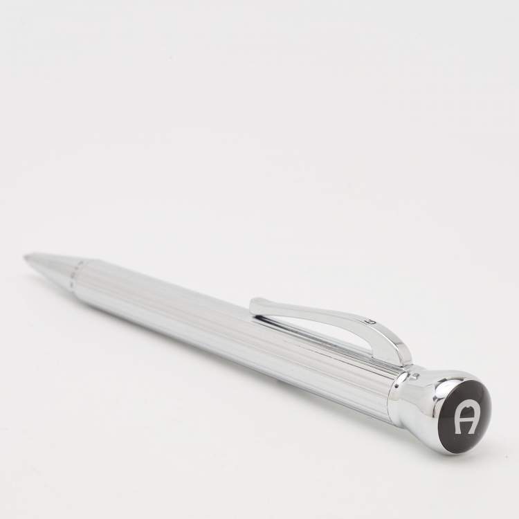 Pre Owned Aigner Silver Tone Ball Point Pen 