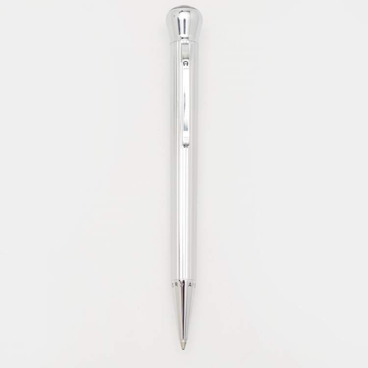 Pre Owned Aigner Silver Tone Ball Point Pen 