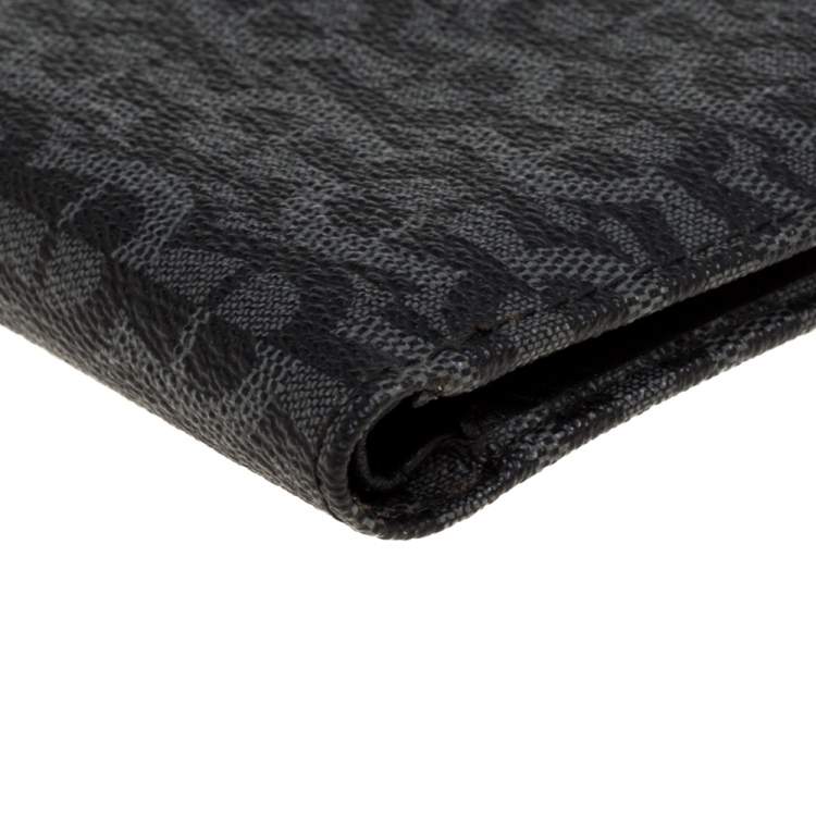 Pre Owned Aigner Black/Grey Monogram PVC Bifold Wallet