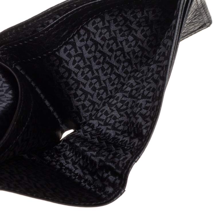 Pre Owned Aigner Black Leather Bifold Wallet