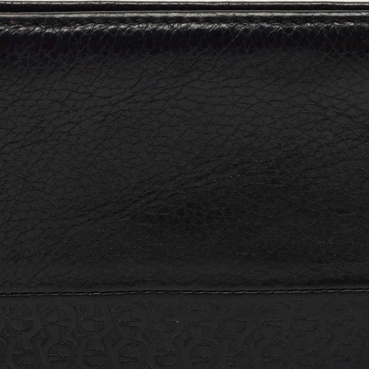 Pre Owned Aigner Black Leather Bifold Wallet