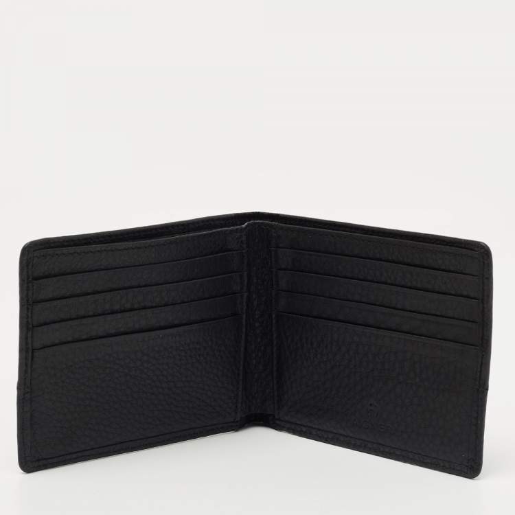 Pre Owned Aigner Black Leather Bifold Wallet