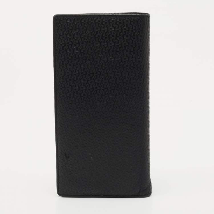 Pre Owned Aigner Black Leather Long Wallet