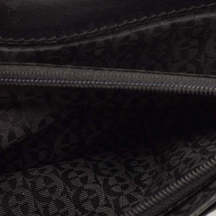 Pre Owned Aigner Black Leather Long Wallet