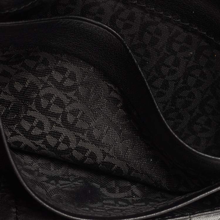 Pre Owned Aigner Black Leather Long Wallet