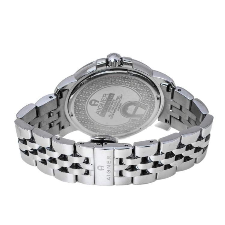 Pre Owned Aigner Blue Stainless Steel Triento A09000 Men's Wristwatch 41 mm