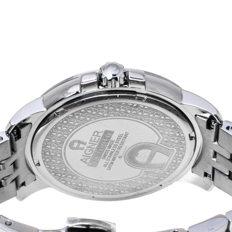 Pre Owned Aigner Blue Stainless Steel Triento A09000 Men's Wristwatch 41 mm
