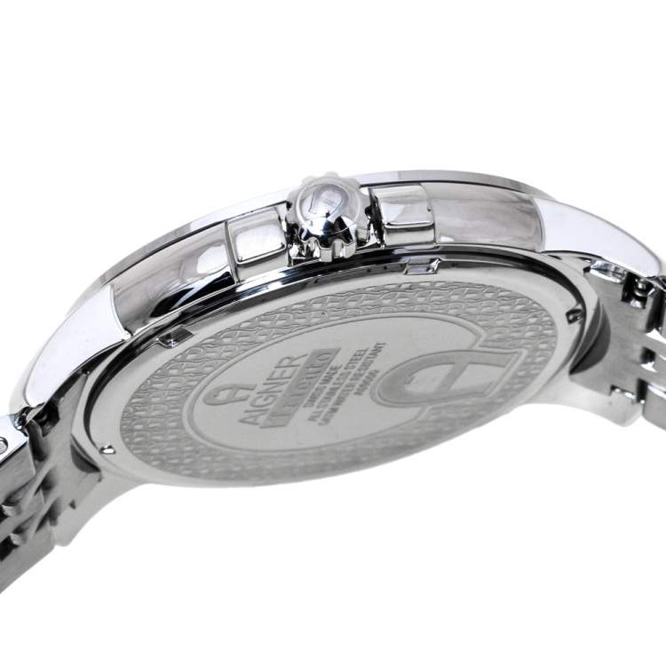 Pre Owned Aigner Blue Stainless Steel Triento A09000 Men's Wristwatch 41 mm