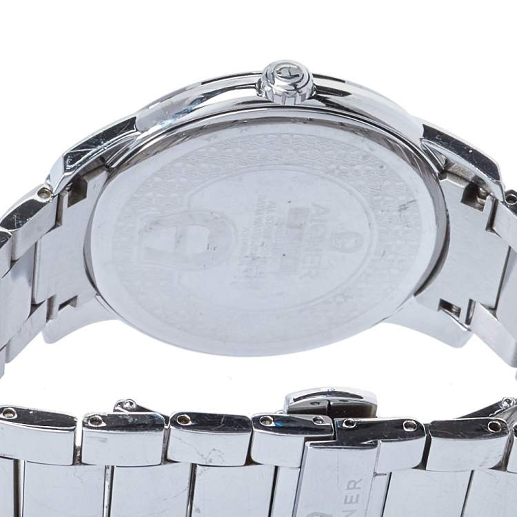 Pre Owned Aigner White Stainless Steel Padua A24000 Men's Wristwatch 42 mm
