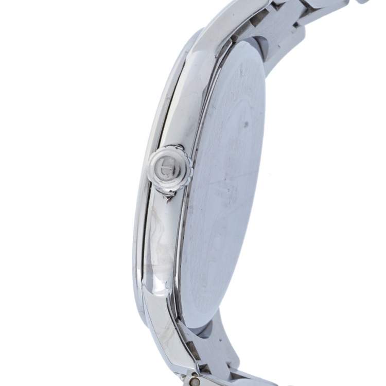 Pre Owned Aigner White Stainless Steel Padua A24000 Men's Wristwatch 42 mm