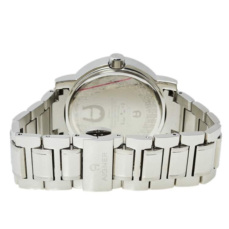 Pre Owned Aigner Silver Stainless Steel Cortina A26000 Men's Wristwatch 41 mm