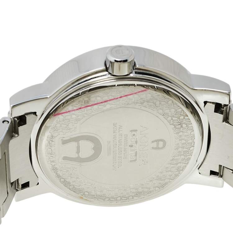 Pre Owned Aigner Silver Stainless Steel Cortina A26000 Men's Wristwatch 41 mm