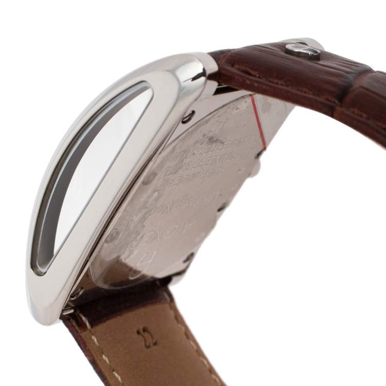 Pre Owned Aigner Brown Stainless Steel Modena Nudo A16100 Men's Wristwatch 30 mm
