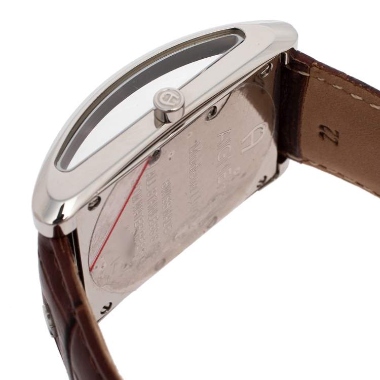 Pre Owned Aigner Brown Stainless Steel Modena Nudo A16100 Men's Wristwatch 30 mm