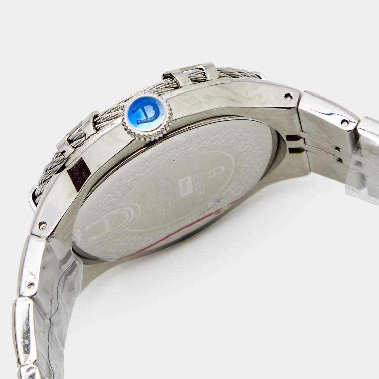 Pre Owned Aigner Silver Stainless Steel Parma A135100 Men's Wristwatch 42 mm
