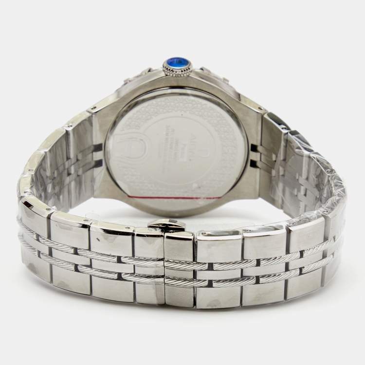 Pre Owned Aigner Silver Stainless Steel Parma A135100 Men's Wristwatch 42 mm