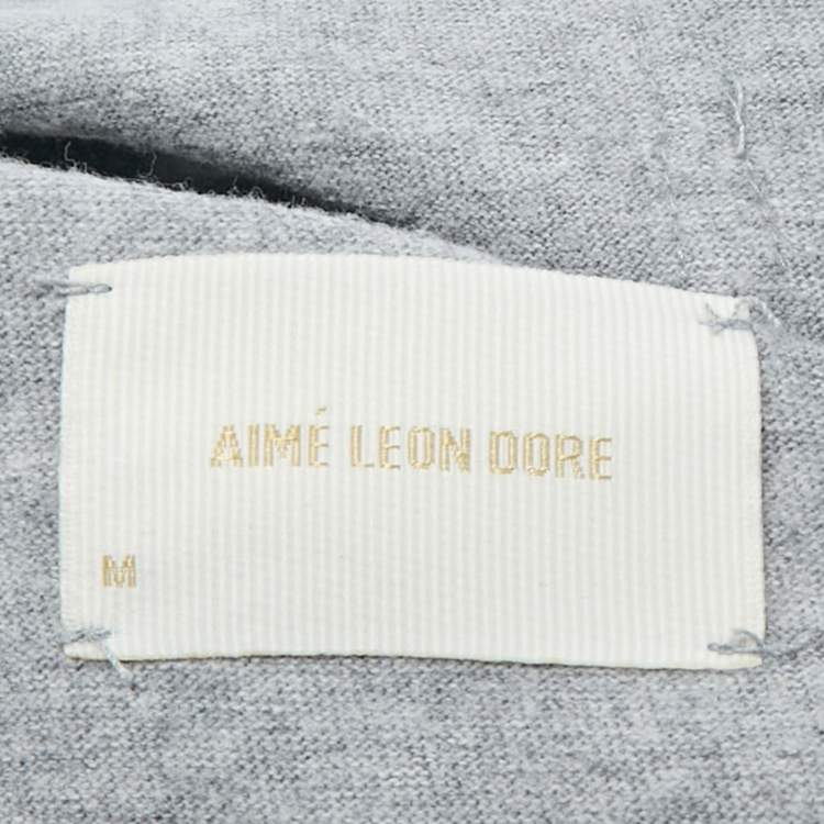 Pre Owned Aime Leon Dore Grey Cotton Knit Sweatshirt S