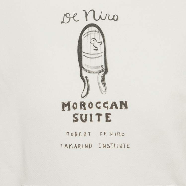 مملوكة مسبقًا Aimé Leon Dore x Robert De Niro Sr. White Graphic Print Jersey Pullover M