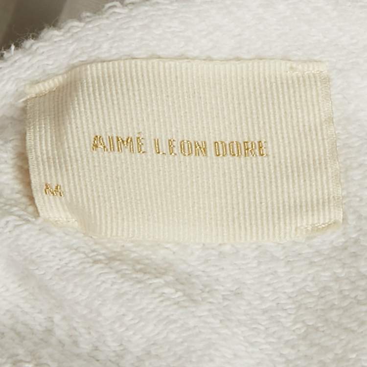 مملوكة مسبقًا Aimé Leon Dore x Robert De Niro Sr. White Graphic Print Jersey Pullover M