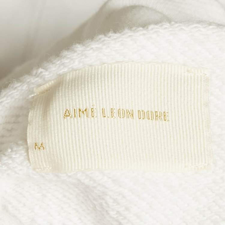 مملوكة مسبقًا Aimé Leon Dore x Robert De Niro Sr. White Graphic Print Jersey Pullover M