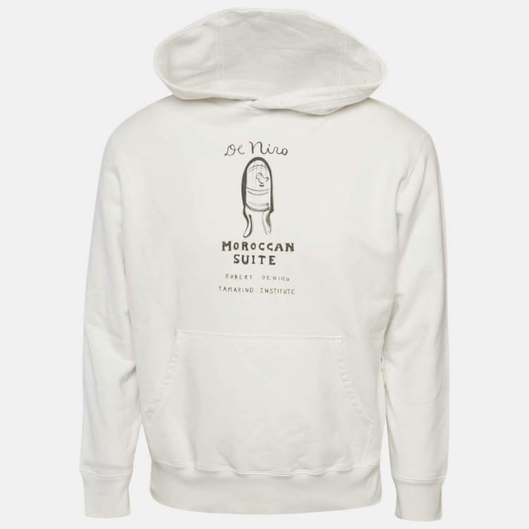 مملوكة مسبقًا Aimé Leon Dore x Robert De Niro Sr. White Graphic Print Jersey Pullover M