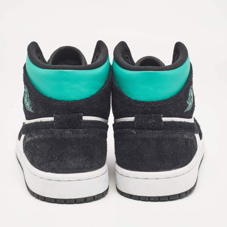 Pre Owned Air Jordans Multicolor Leather and Suede Jordan 1 Mid SE South Beach Sneakers Size 42