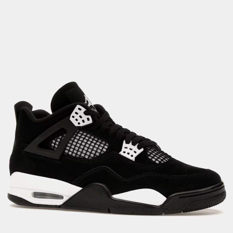 Air Jordan Black Jordan 4 Retro White Thunder Sneaker Size EU 41 Air Jordans The Luxury Closet