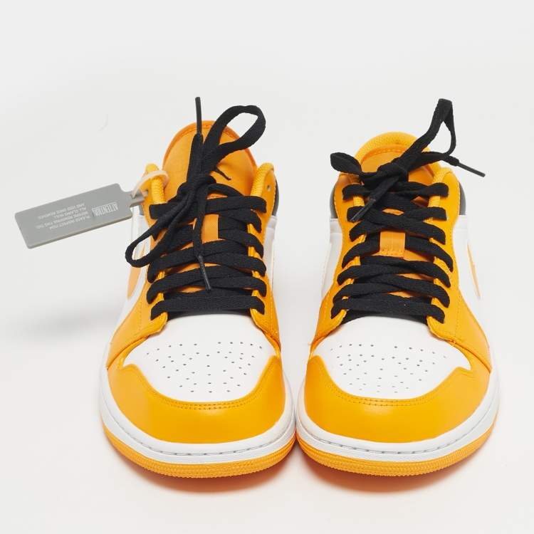 Pre Owned Air Jordans Multicolor Leather Jordan 1 Low Taxi Sneakers Size 43