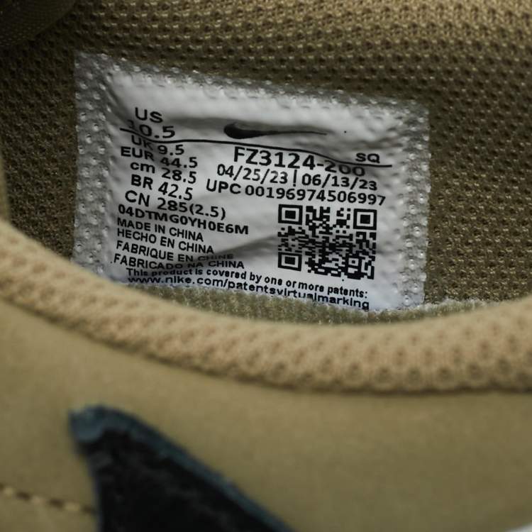 Pre Owned Air Jordans Multicolor Nubuck and Leather Jordan 1 Retro Low Golf Travis Scott Neutral Olive Sneakers Size 44.5