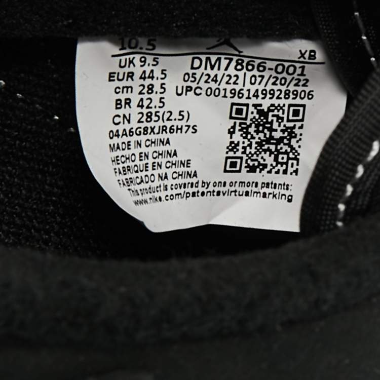 Pre Owned Air Jordans Black Nubuck Leather Jordan 1 Retro Low OG SP Travis Scott Black Phantom Sneakers Size 44.5