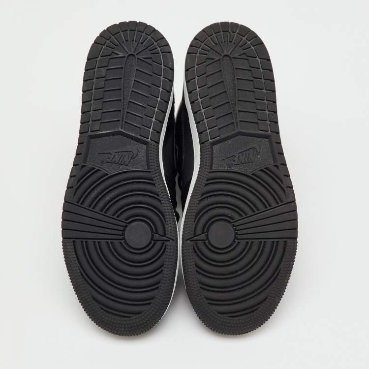 Pre Owned Air Jordans Black Leather and Fabric Jordan 1 Retro High OG GS Sneakers Size 36.5