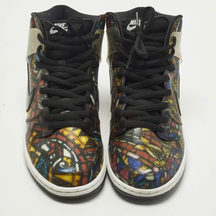 مملوكة مسبقًا Air Jordans SB Dunk High Concepts Size 45.5 Multicolor Leather and PVC High Top Sneakers