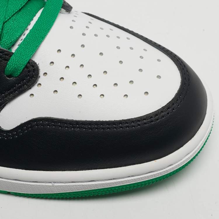 Pre Owned حذاء رياضي اير جوردان 1 ريترو جوردان جلد أخضر/أسود بعنق مرتفع مقاس 45