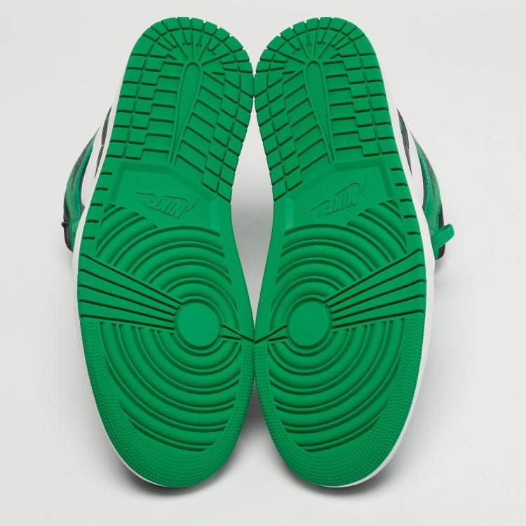 Pre Owned حذاء رياضي اير جوردان 1 ريترو جوردان جلد أخضر/أسود بعنق مرتفع مقاس 45