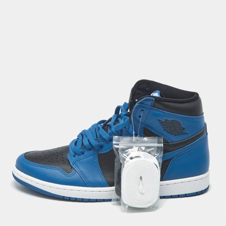 Pre Owned Air Jordans Jordan 1 Retro OG Dark Marina Blue Size 45.5 Blue Leather High Top Sneakers