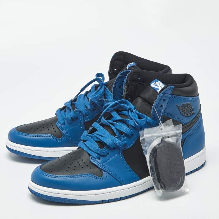 Pre Owned Air Jordans Jordan 1 Retro OG Dark Marina Blue Size 45.5 Blue Leather High Top Sneakers