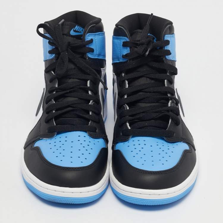 Pre Owned Air Jordans Jordan 1 Retro OG UNC Toe Size 46 Multicolor Leather High Top Sneakers