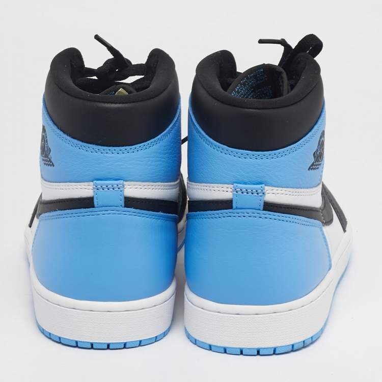 Pre Owned Air Jordans Jordan 1 Retro OG UNC Toe Size 46 Multicolor Leather High Top Sneakers