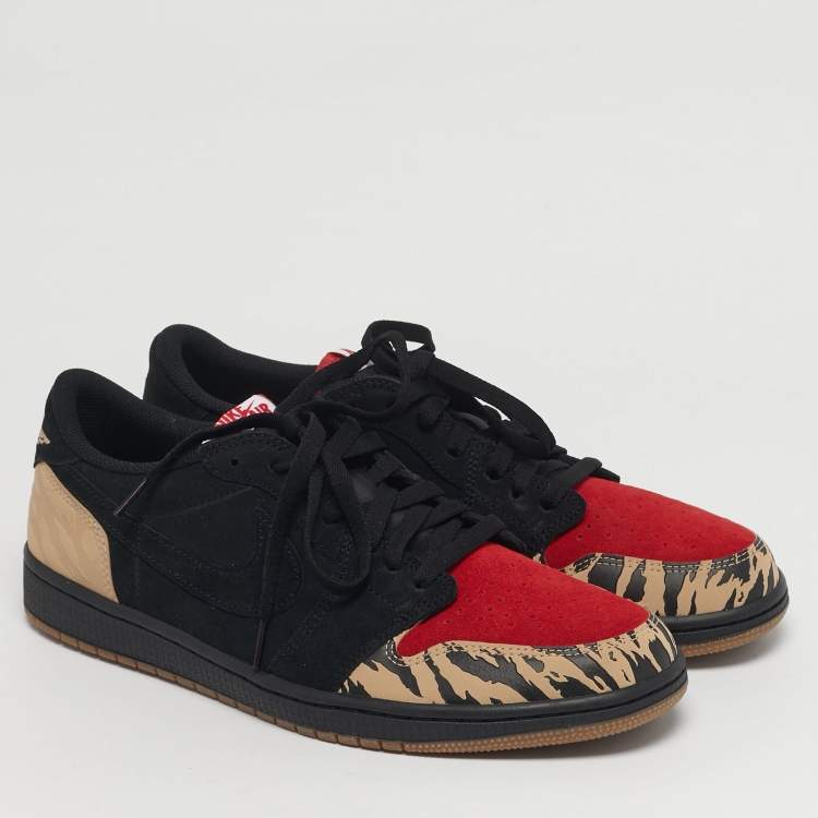 Pre Owned Air Jordans 1 Retrol Size 45.5 Tricolor Leather and Suede Lace Up Sneakers