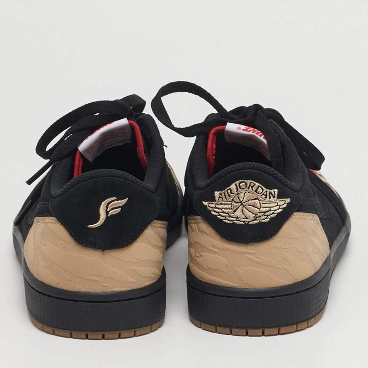 Pre Owned Air Jordans 1 Retrol Size 45.5 Tricolor Leather and Suede Lace Up Sneakers