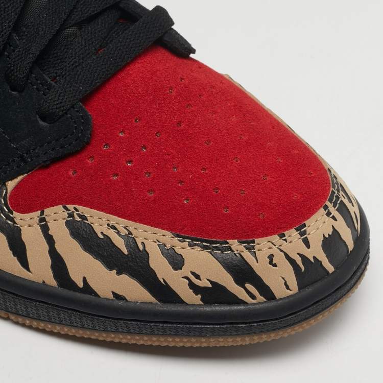 Pre Owned Air Jordans 1 Retrol Size 45.5 Tricolor Leather and Suede Lace Up Sneakers