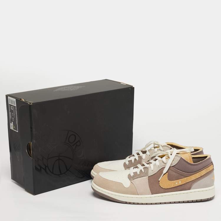 Pre Owned Air Jordans 1 Low SE Craft  Size 46 Multicolor Fabric and Suede Low Top Sneakers