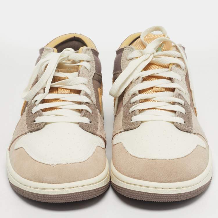 Pre Owned Air Jordans 1 Low SE Craft  Size 46 Multicolor Fabric and Suede Low Top Sneakers