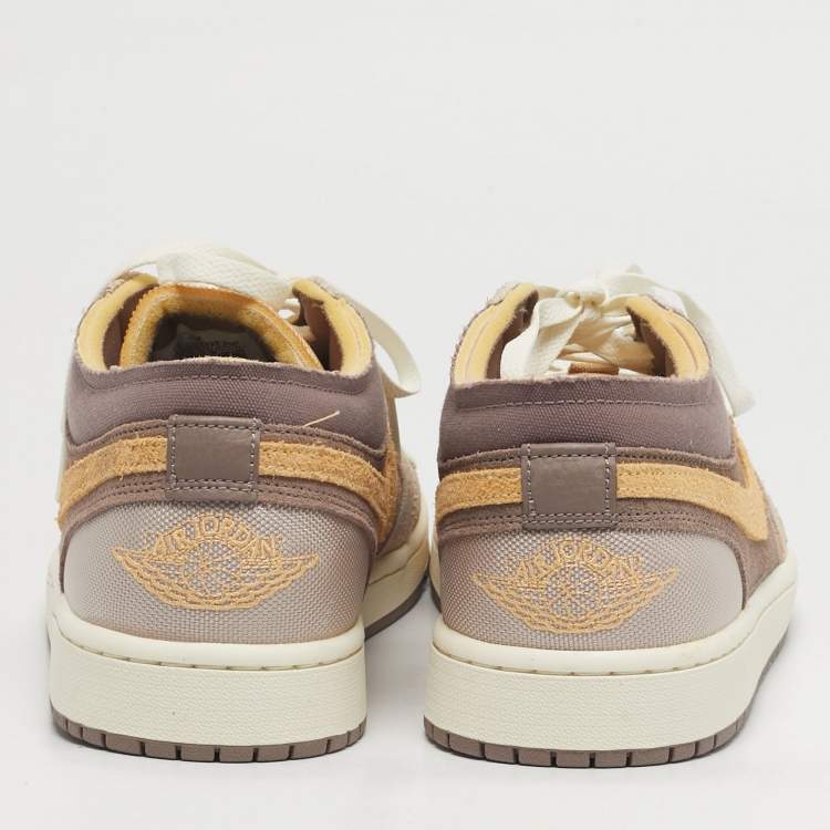Pre Owned Air Jordans 1 Low SE Craft  Size 46 Multicolor Fabric and Suede Low Top Sneakers