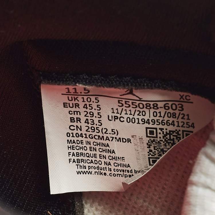 Pre Owned Air Jordans Jordan 1 Retro High OG Light Fusion Red Size 45.5 Multicolor Leather High Top Sneakers