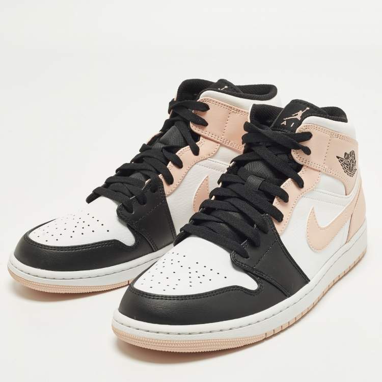 Pre Owned Air Jordans Jordan 1 Mid Arctic Orange Black Size 45 Multicolor Leather Mid Top Sneakers